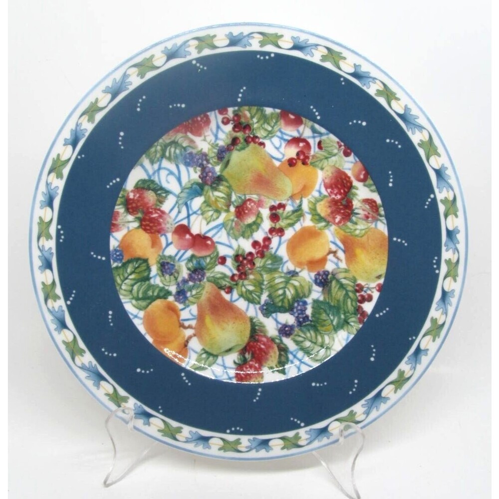 Fitz And Floyd Collage Alfresco  New 9 1/4" Salad Plate EC With Sticker